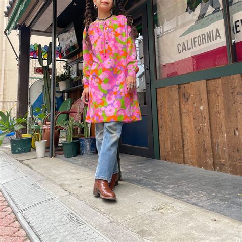 60-70's flower smock dress | JERRYZ