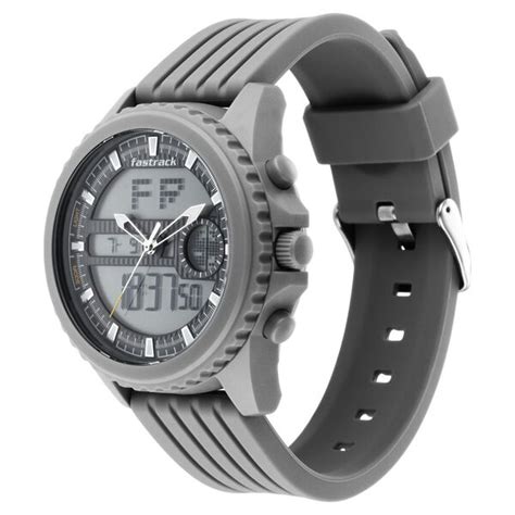 Buy Online Fastrack Streetwear Quartz Analog Digital Grey Dial PU Strap ...