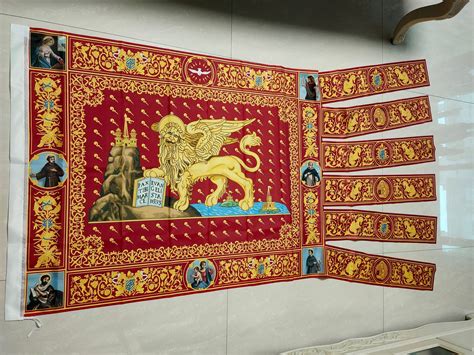 Italy Republic of Venice City Flag Banner of Standard St. Mark Lion ...