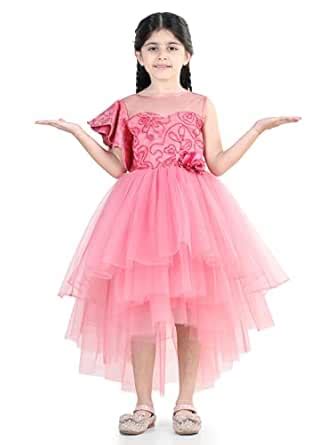 Toy Balloon Kids Dusty Rose Embelished Hi-Low Girls Dress : Amazon.in ...