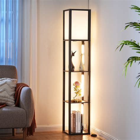 Wade Logan® Catara 64.2'' Black LED Dimmable Column Floor Lamp with ...