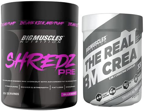 Bigmuscles Nutrition Shredz Pre Preworkout [Blueberry] [15 Servings ...