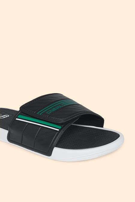 Black Textured Casual Men Pool Slides - Selling Fast at Pantaloons.com