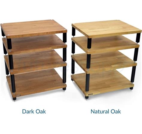 Athena Hi-Fi Equipment Rack Premium Maple Wood & Stainless Steel Audio