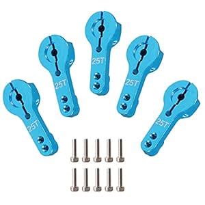 Buy WEISHUJI 25T Aluminum Servo Horns, M3 Threads Metal Steering Arm ...