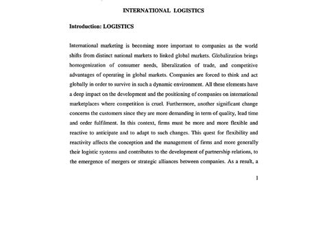 International Logistics - International Marketing Logistics - Studocu
