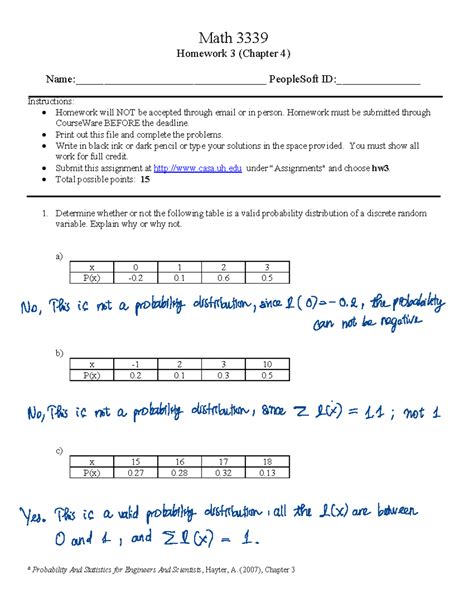 Homework 3- Math 3339 - Math 3339 Homework 3 (Chapter 4) Name