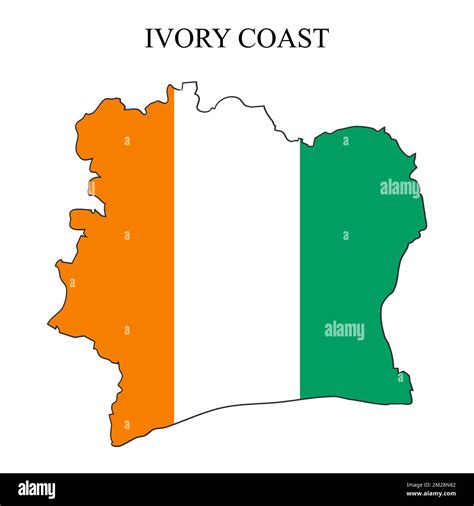 Côte d'Ivoire map vector illustration. Global economy. Famous country ...