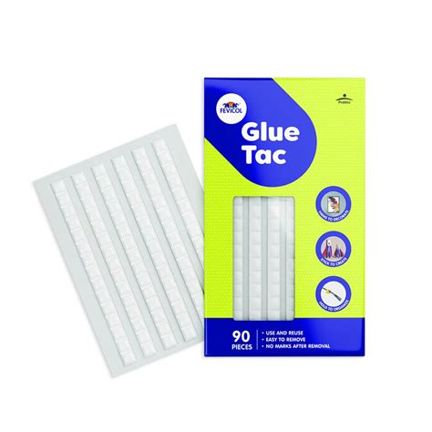 Fevicol Glue Tac 90pcs, 50g - Reusable, Removable, Mouldable Glue | For ...