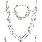 Shining Diva Fashion Crystal Pearl Necklace Set For Women/Jewellery Set ...