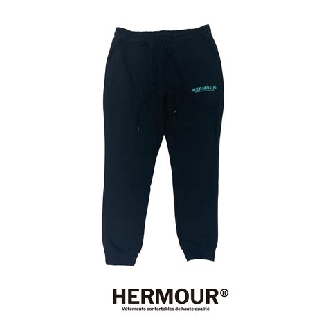 HE-124 Logo Sweat Setup Pants【BLACK】 | HERMOUR