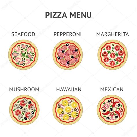 Six different types of pizza Stock Vector Image by ©Julija_grozyan ...