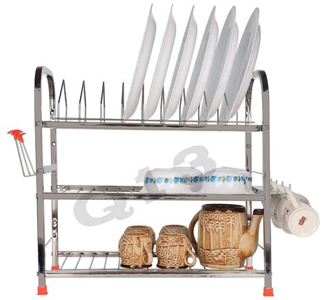 Q13 Stainless Steel Utensils Stand for Kitchen | Dish Rack, Drying Rack ...