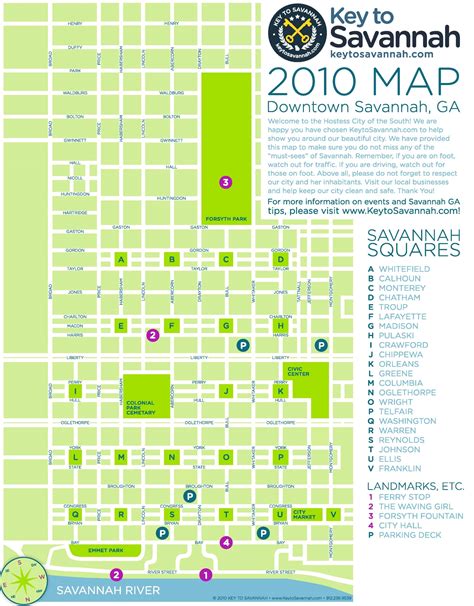 Savannah downtown map - Ontheworldmap.com