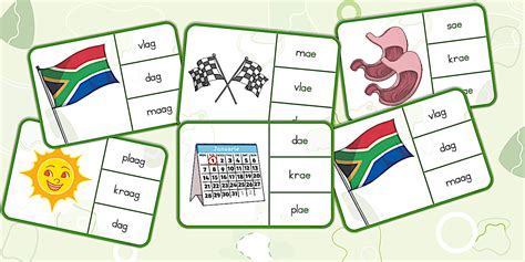 Graad 3 Klanke Wasgoedpennetjie Kaartjies Meervoude ae bv. dae