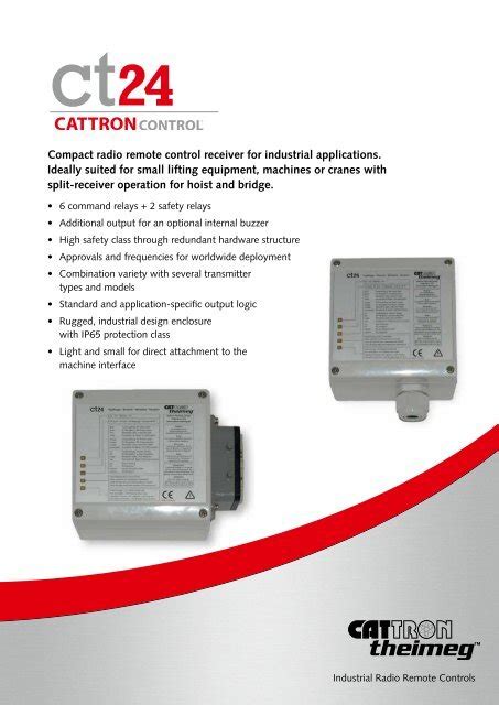 Compact radio remote control receiver for industrial applications ...