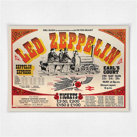 Led Zep Earl's Court 1975 poster Led Zeppelin '5 wall art 5 sizes