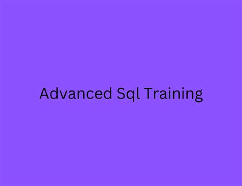 Image result for Advanced SQL Training