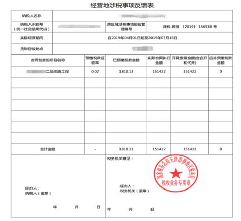 天津市电子税务局跨区域涉税事项信息反馈操作流程说明_95商服网