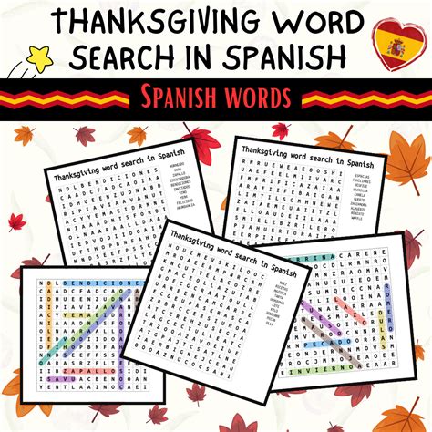 Thanksgiving Word Search Printable Spanish | Fanny Printable