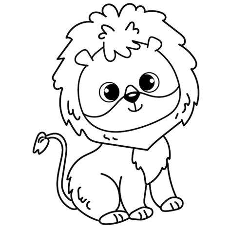 Lion coloring book for children | Premium Vector