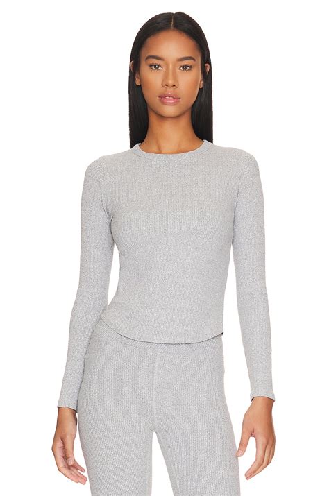 YEAR OF OURS Ribbed Long Sleeve Top in Heathered Grey | REVOLVE