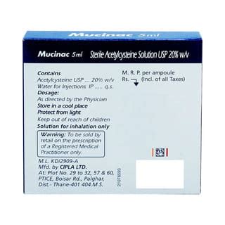 Buy Mucinac 20 %W/V Solution For Inhalation (5) Online & Save Up to 24% ...