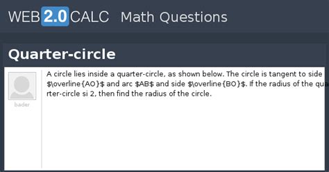 View question - Quarter-circle