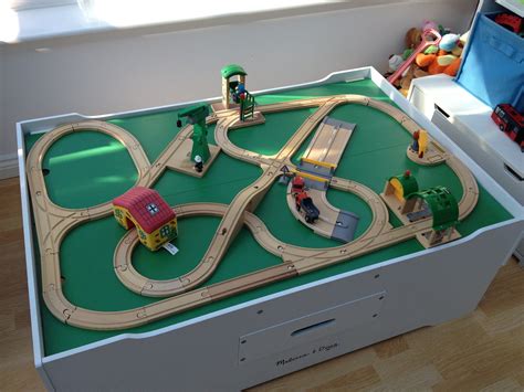Wooden Train Set with Brio Rail & Road Crane, Signal Station and More ...