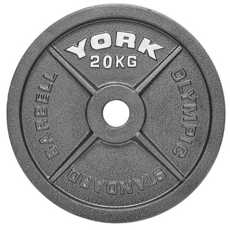 York 20kg Hammertone Cast Iron Olympic Plate – Sweatband