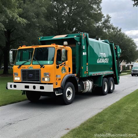 Garbage Truck with Trash Can | Stable Diffusion Online