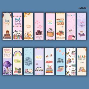 Premium Pastel Design Bookmarks – Set of 16 – 2x6” Thick 350 GSM Paper ...