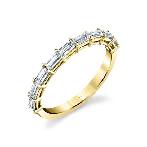 East-West Baguette Diamond Wedding Band - Sylvie Jewelry