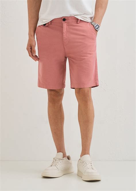 Pastel Red Cotton Shorts