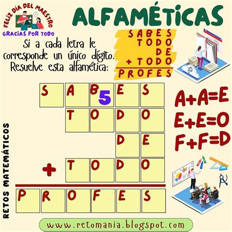 ALFAMÉTICAS - PROFE ~ RETOS MATEMÁTICOS