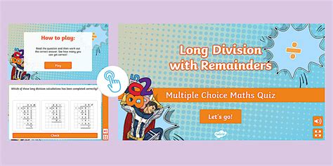 👉 Long Division with Remainders Quiz - KS2 Revision
