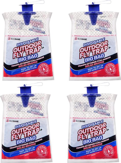 Buy ਫਲਾਈ ਟਰੈਪਸ ਆ outdoorਟਡੋਰ ਹੈਂਗਿੰਗ ਫਲਾਈ ਕੈਚਰ. 4 ਵੱਡੇ ਫਲਾਈ ਬੈਗਜ਼ ...