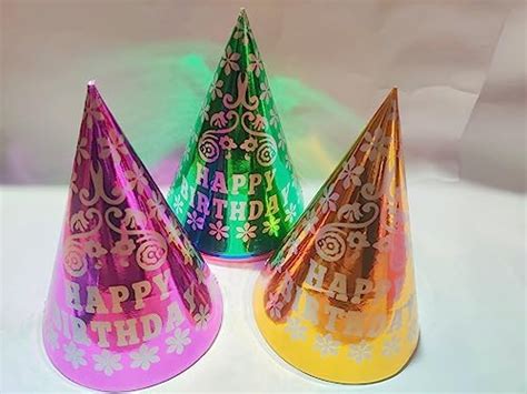 Partysanthe Multicolour Birthday Cap 10 PCS/Birthday CONFETTIS Cap ...