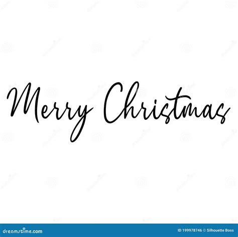 Hand Written Font, Cursive Merry Christmas Handwriting. Isolated ...