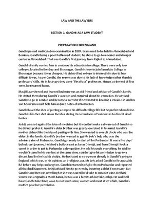 LAW AND THE Lawyers- Complete - LAW AND THE LAWYERS SECTION 1: GANDHI ...