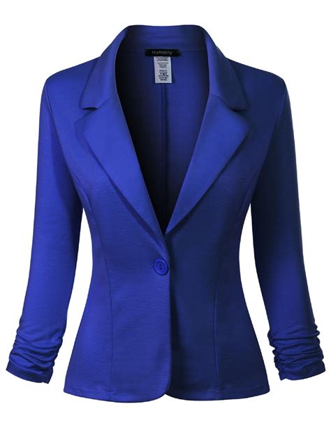 Made by Olivia Women's Classic Casual Work Solid Color Knit Blazer ...