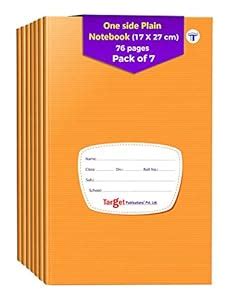 TARGET PUBLICATIONS Single Line Interleaf Notebooks | One Side Blank ...