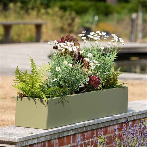 Metal Trough Planters Heritage Green - Harrod Horticultural
