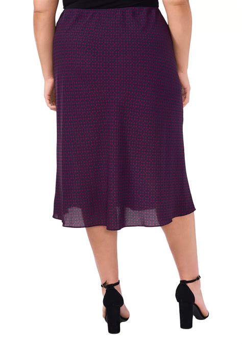 CeCe Plus Size Satin Midi Skirt | Belk