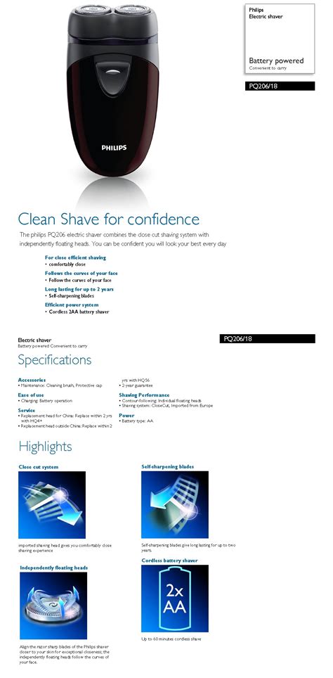 Philips PQ206/18 Electric Shaver – ET SOUND ENTERPRISE PTE LTD