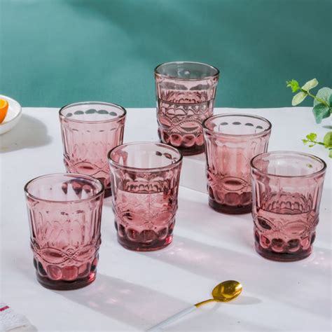 Rose Everyday Drinking Glass Mauve Set Of 6 250 ml Online - Premium ...