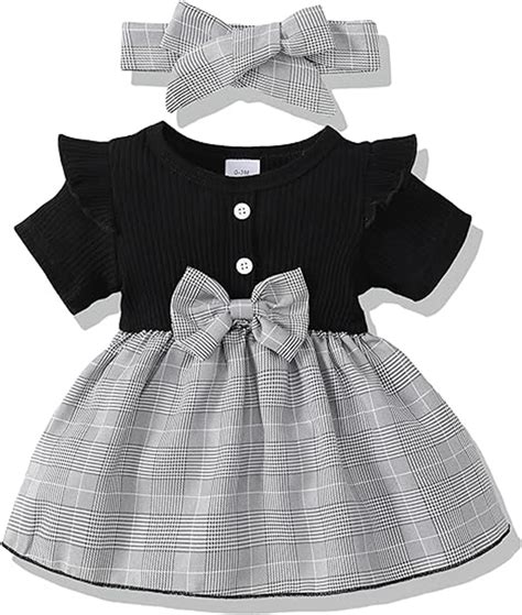 Baby Girl Clothes 6-9 Months Infant Dress Outfits Summer Short Sleeve ...