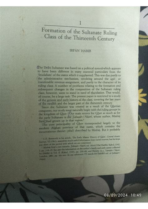 Irfan Habib - The Formation of the Sultanate Ruling Class in Medieval ...