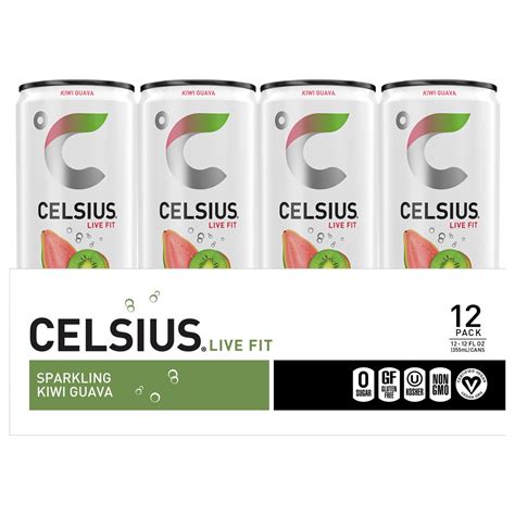 CELSIUS Sparkling Kiwi Guava, Functional Essential Energy Drink 12 Fl ...
