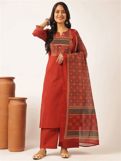 Maroon colour Cotton Solid Straight Kurta Set – Vbuyz